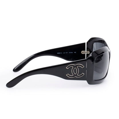 Chanel 6022-Q Black Acetate CC Logo Sunglasses