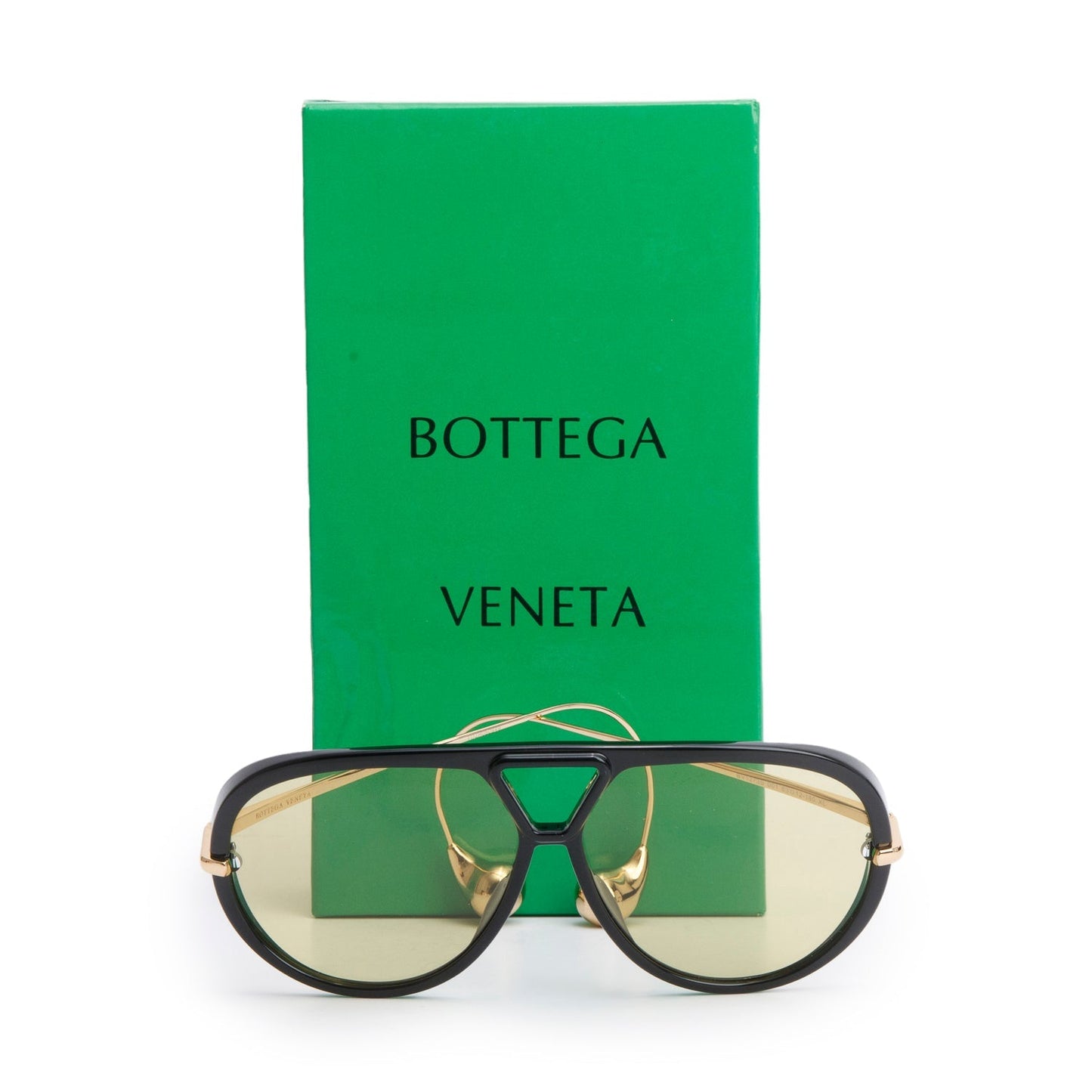 Bottega Veneta BV1273S Black/Yellow Drop Aviator Sunglasses