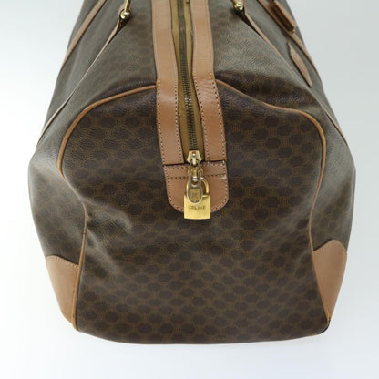 Luxury CELINE Macadam Canvas Boston Bag PVC Brown  66822