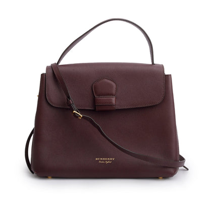 Burberry Burgundy Derby Calfskin House Check Medium Camberley Bag
