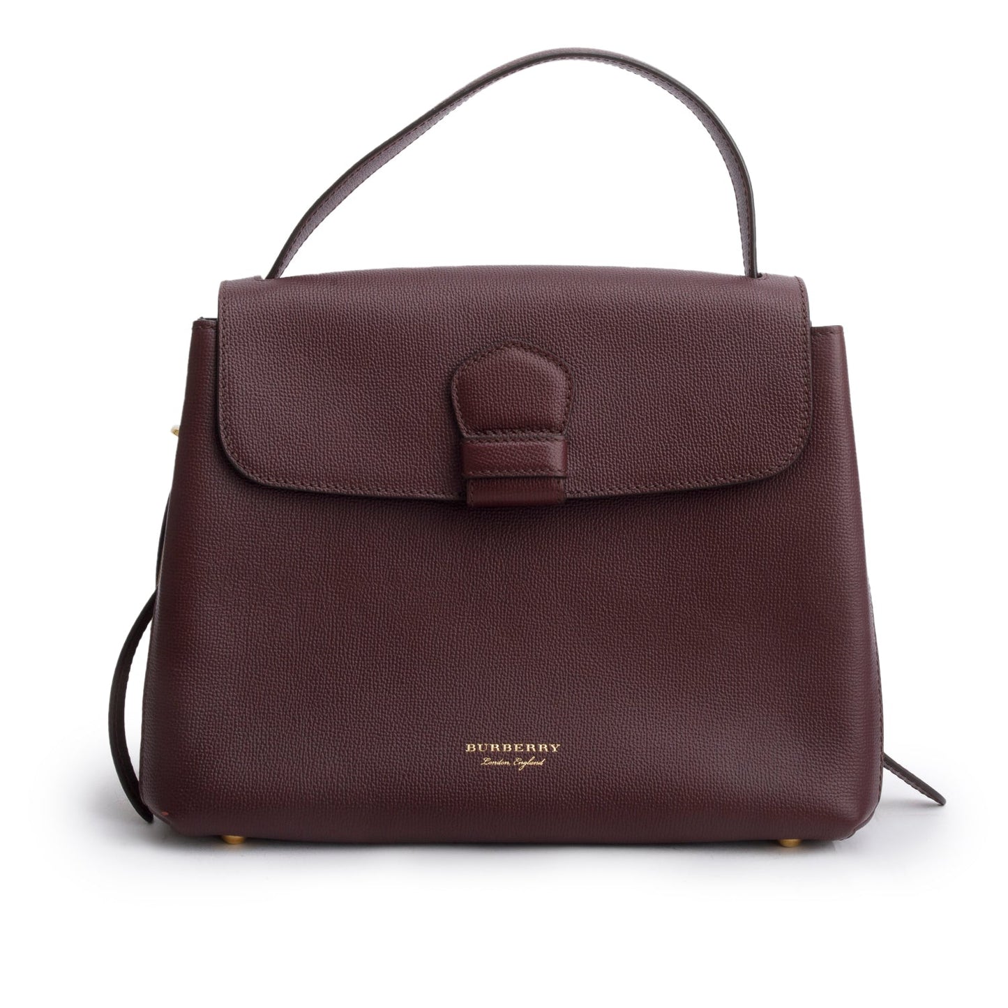 Burberry Burgundy Derby Calfskin House Check Medium Camberley Bag