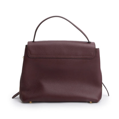 Burberry Burgundy Derby Calfskin House Check Medium Camberley Bag