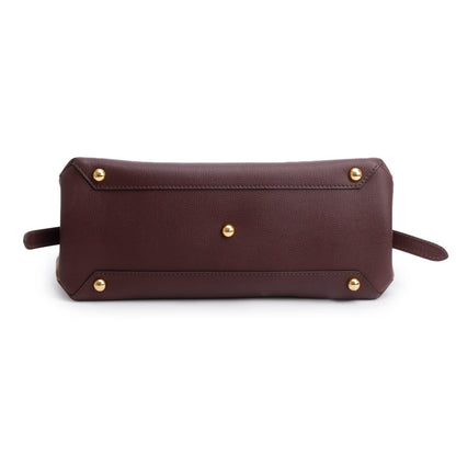 Burberry Burgundy Derby Calfskin House Check Medium Camberley Bag