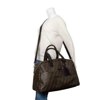 Fendi Brown FF Zucca Coated Canvas Duffle Bag