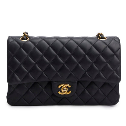 Chanel 2024 Black Quilted Lambskin Leather Classic Medium Double Flap Bag