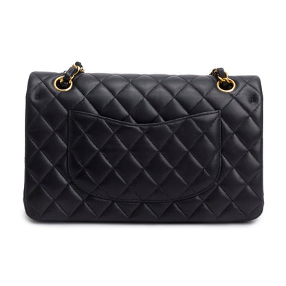 Chanel 2024 Black Quilted Lambskin Leather Classic Medium Double Flap Bag