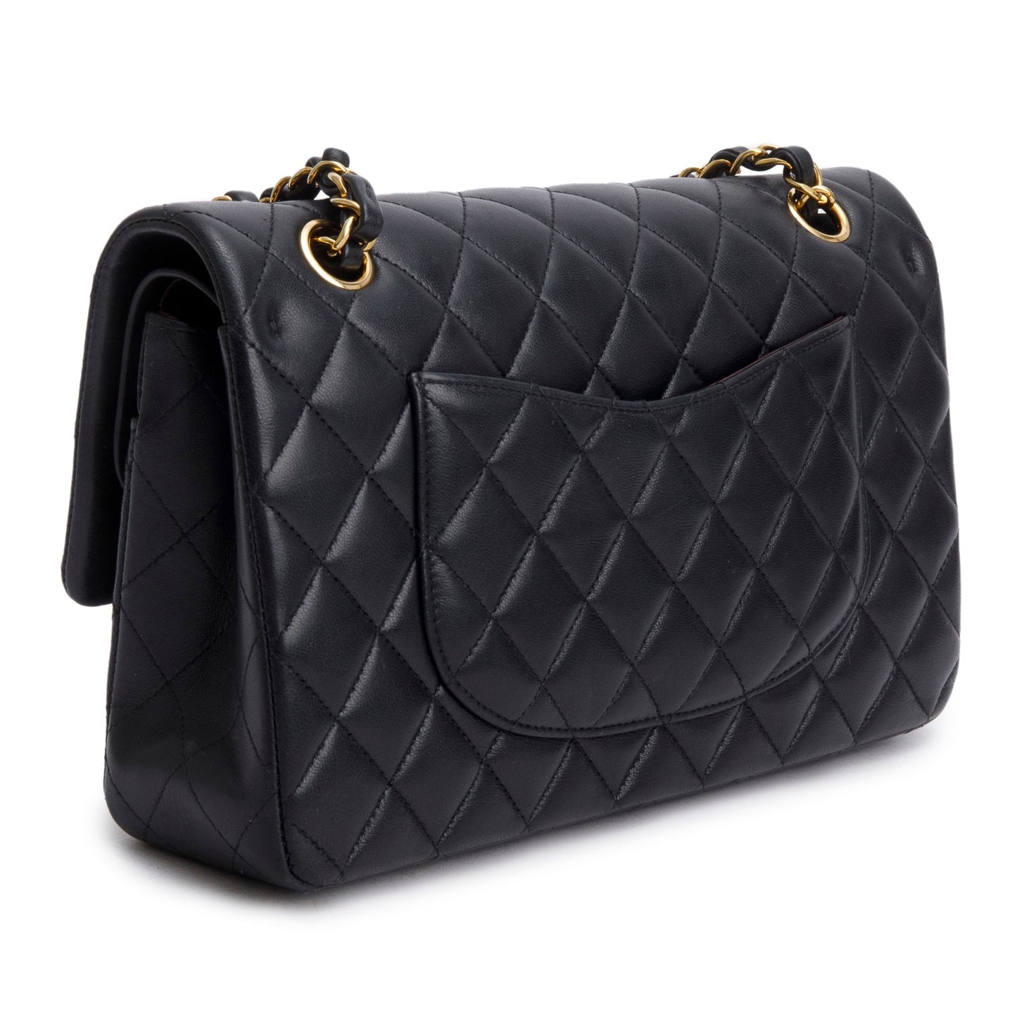 Chanel 2024 Black Quilted Lambskin Leather Classic Medium Double Flap Bag