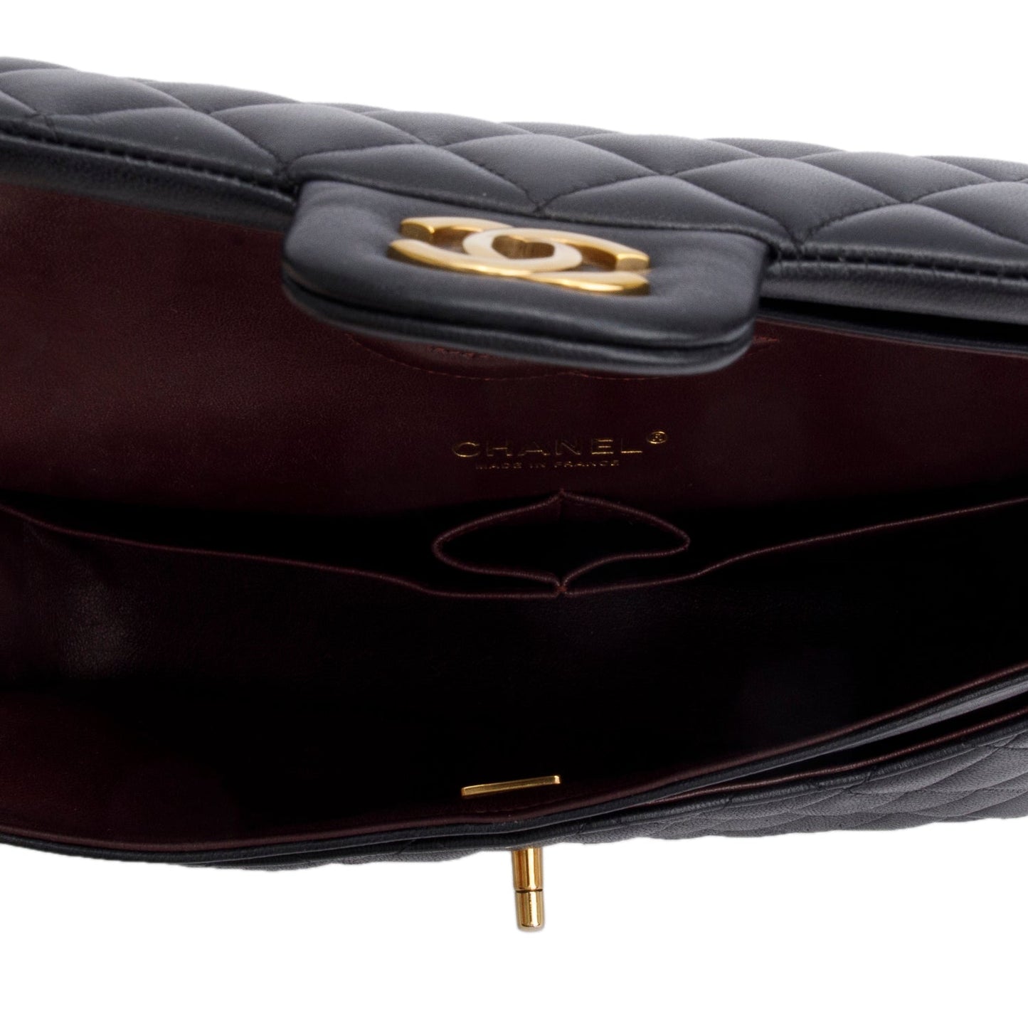 Chanel 2024 Black Quilted Lambskin Leather Classic Medium Double Flap Bag