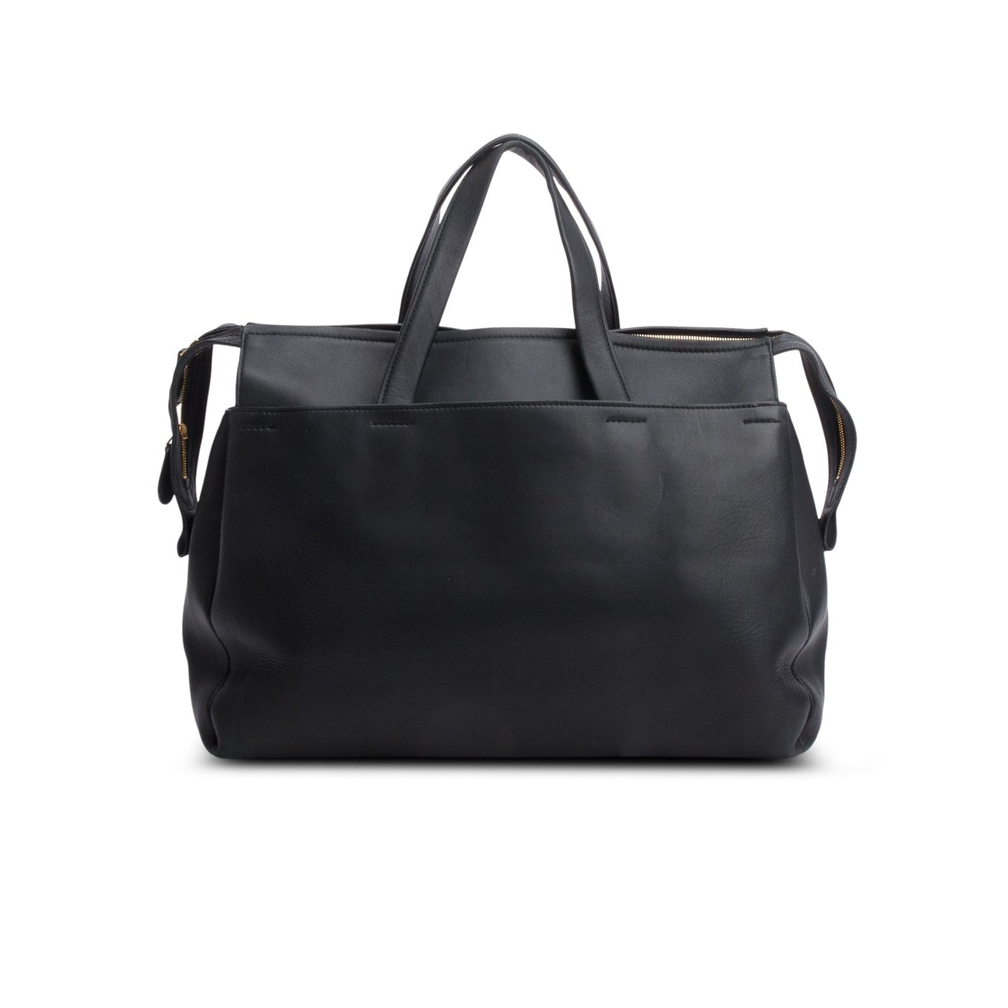 Balenciaga Black Lambskin Portfolio Sac Handle Bag