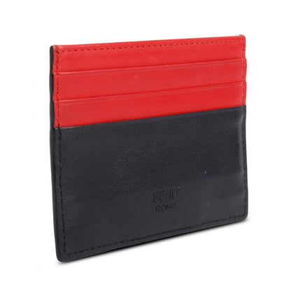 Fendi Black Vitello Century Monster Eyes Card Holder