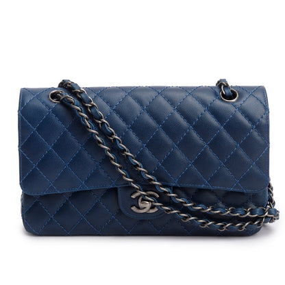 Chanel Blue Caviar Classic Medium Double Flap Bag