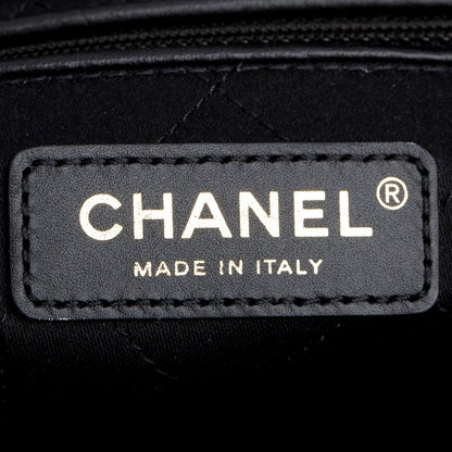 Chanel Black Shiny Calfskin Quilted Small 22 Hobo