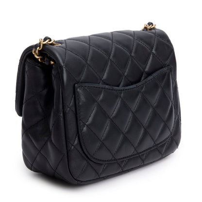 Chanel 2020 Black Lambskin Romance Mini Square Flap Bag