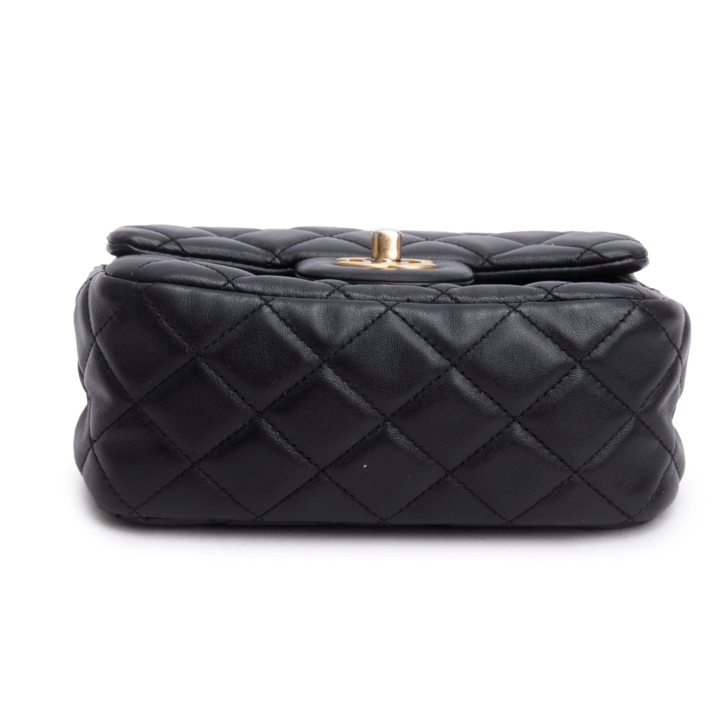 Chanel 2020 Black Lambskin Romance Mini Square Flap Bag