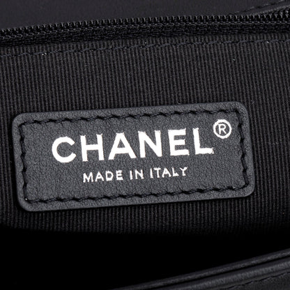 Chanel 2021 Black Quilted Lambskin Large Boy Bag