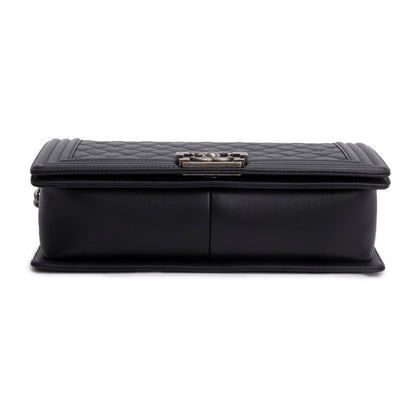 Chanel 2021 Black Quilted Lambskin Large Boy Bag