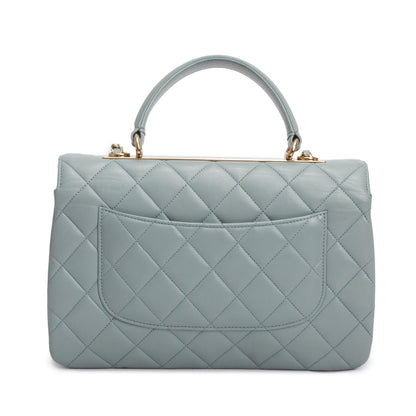 Chanel Blue Lambskin Quilted Large Trendy CC Dual Handle Flap
