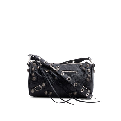 Balenciaga Black Agneau Arena Le Cagole Cylinder Bag