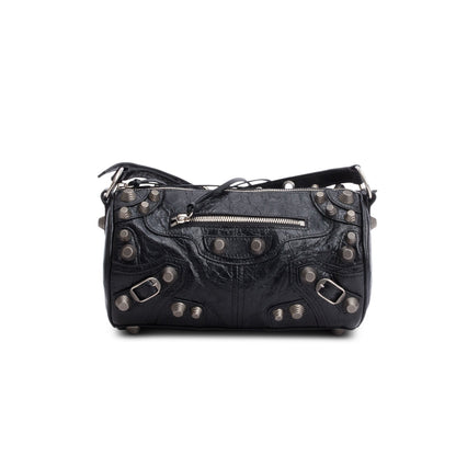Balenciaga Black Agneau Arena Le Cagole Cylinder Bag