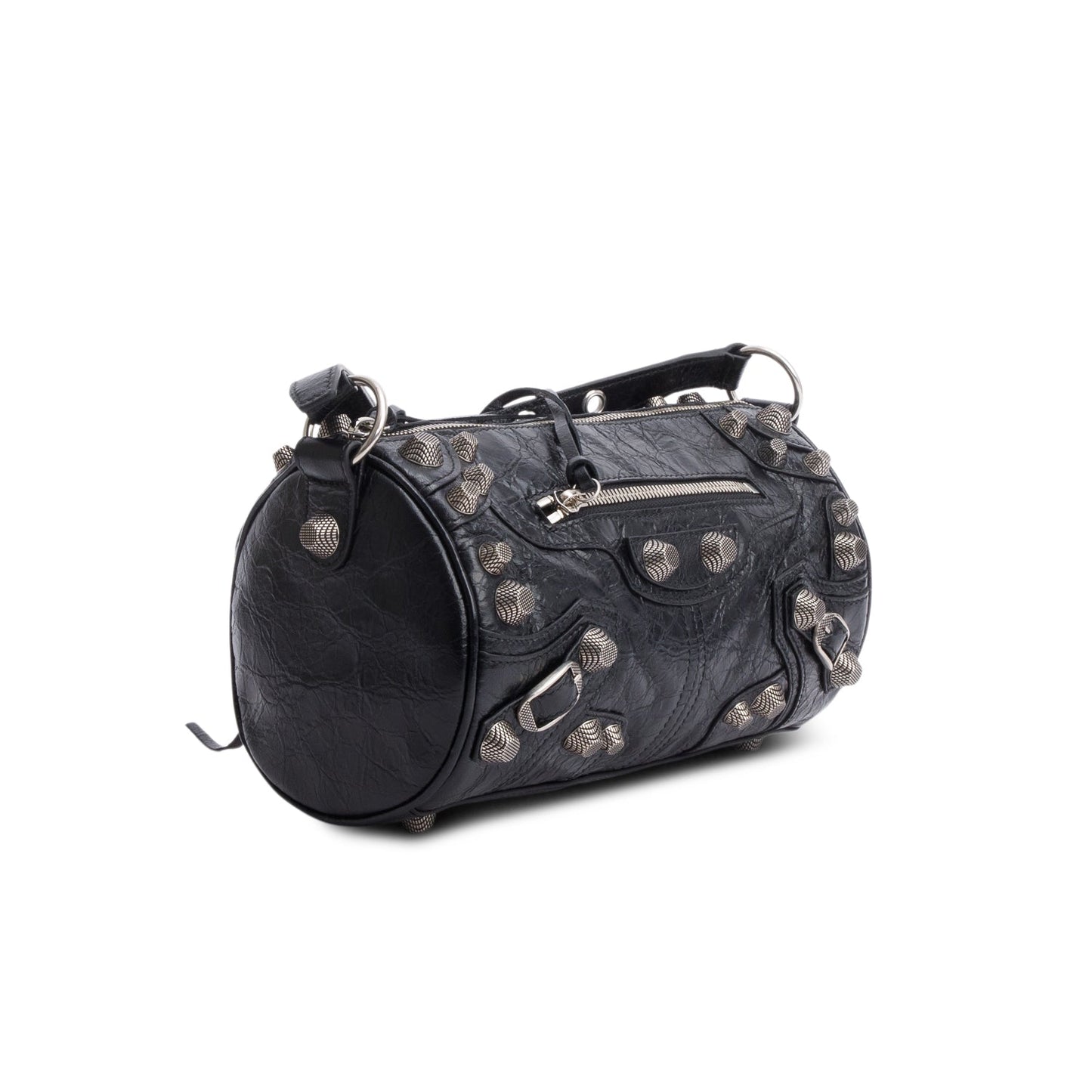 Balenciaga Black Agneau Arena Le Cagole Cylinder Bag