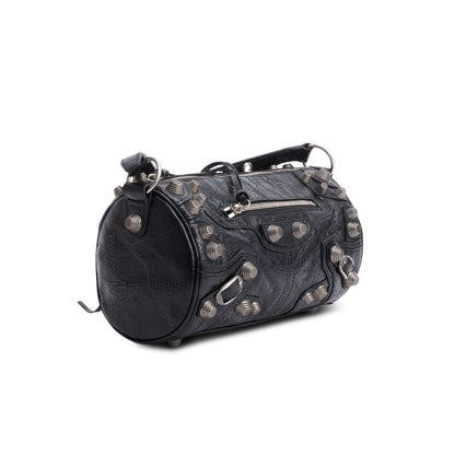Balenciaga Black Agneau Arena Le Cagole Cylinder Bag