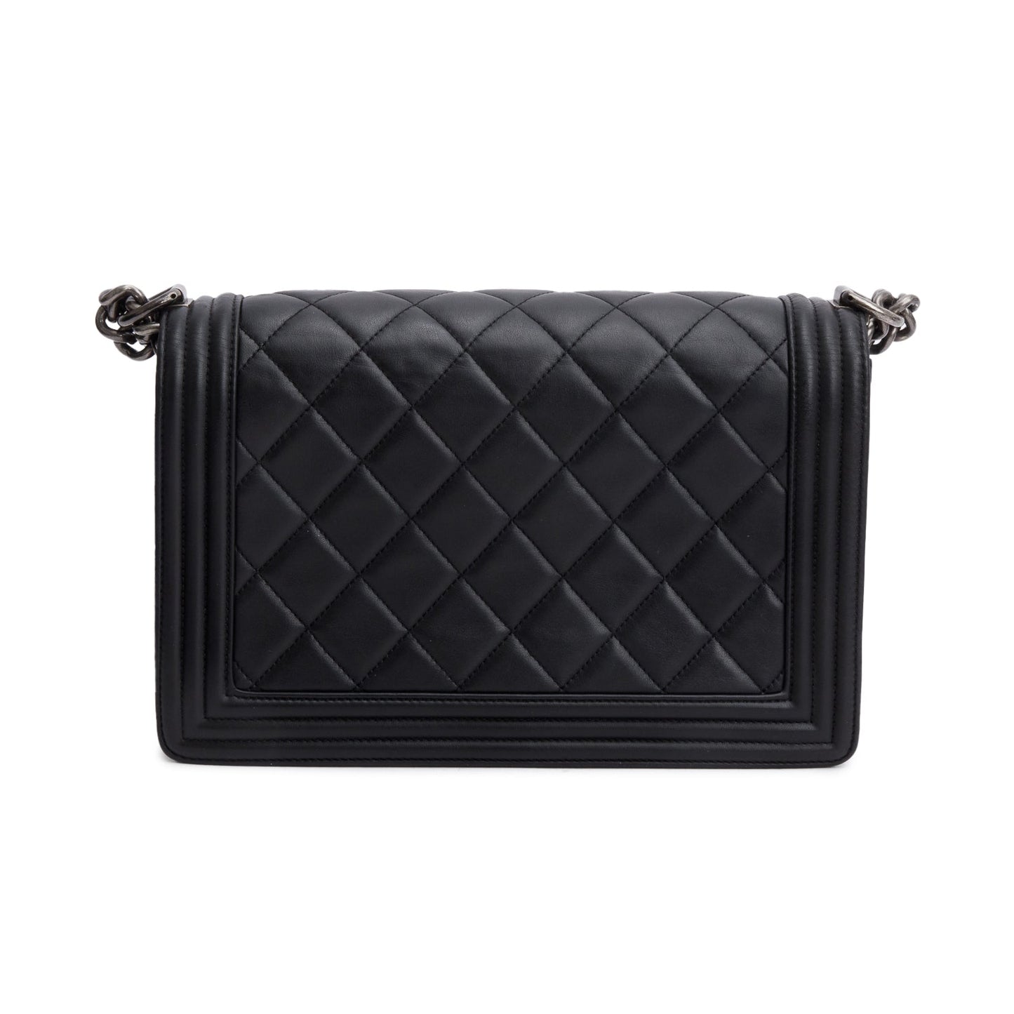 Chanel Black Quilted Lambskin Leather Large Boy Bag