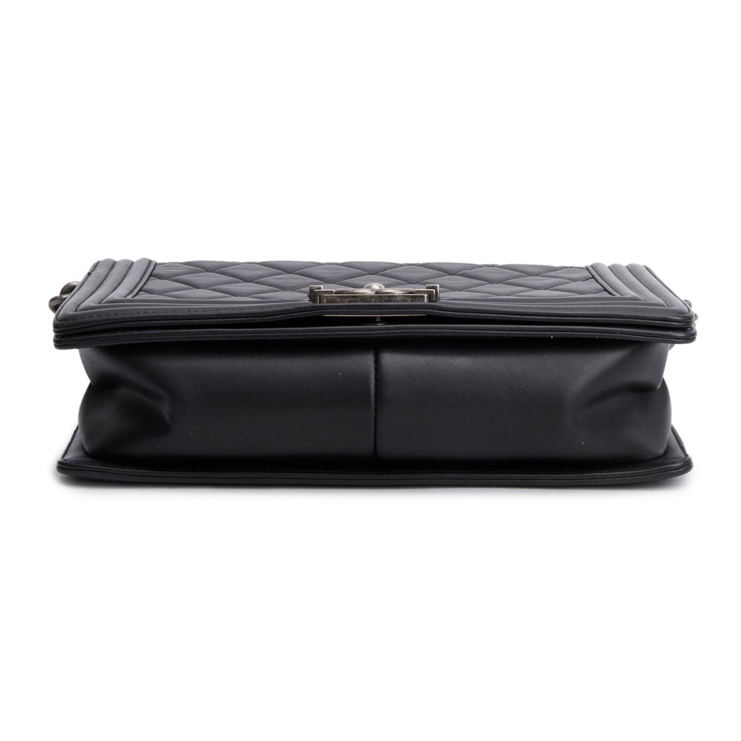 Chanel Black Quilted Lambskin Leather Large Boy Bag