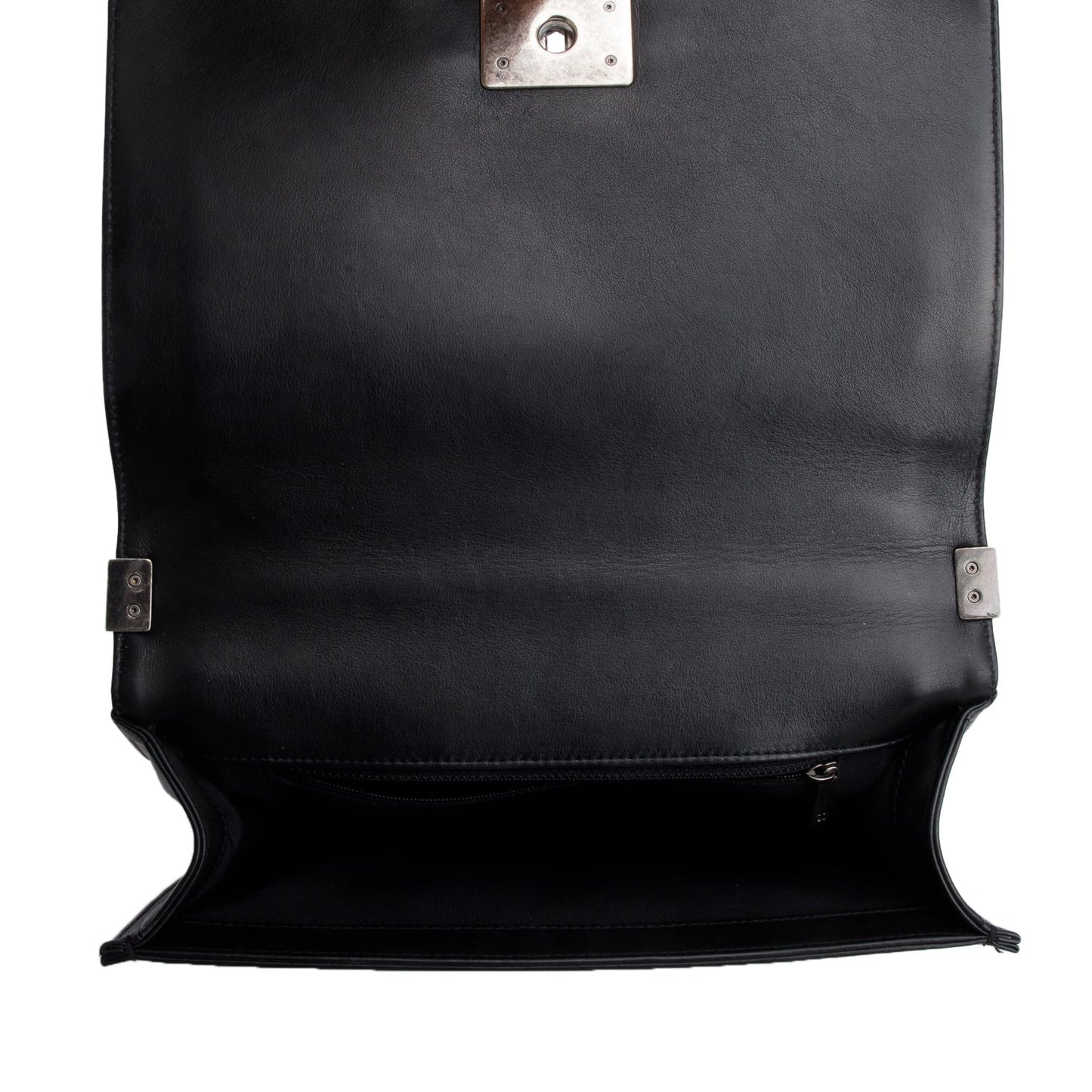 Chanel Black Quilted Lambskin Leather Large Boy Bag