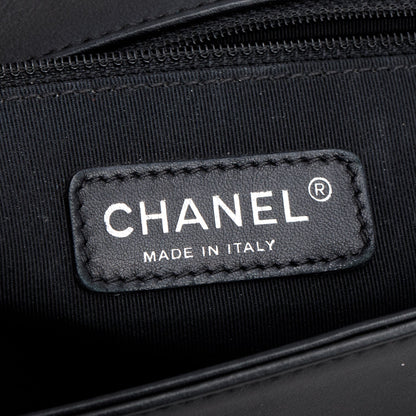 Chanel Black Quilted Lambskin Leather Large Boy Bag