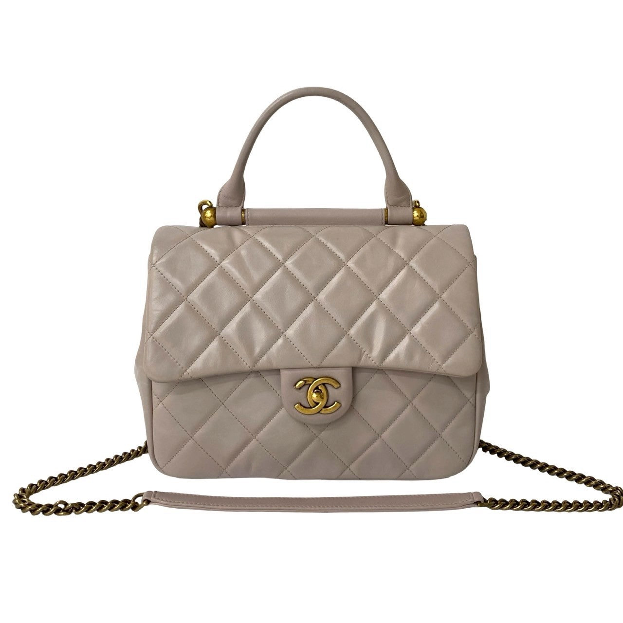 CHANEL Shoulder Bag lambskin pink Matrasse