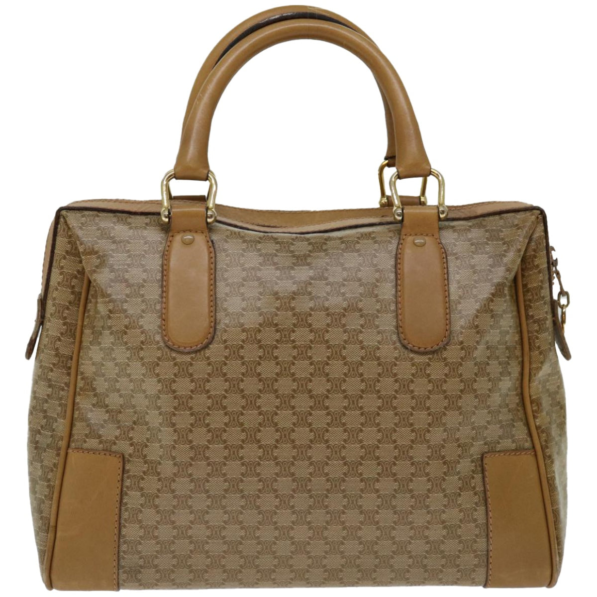 Luxury CELINE Macadam Canvas Hand Bag Beige  66921