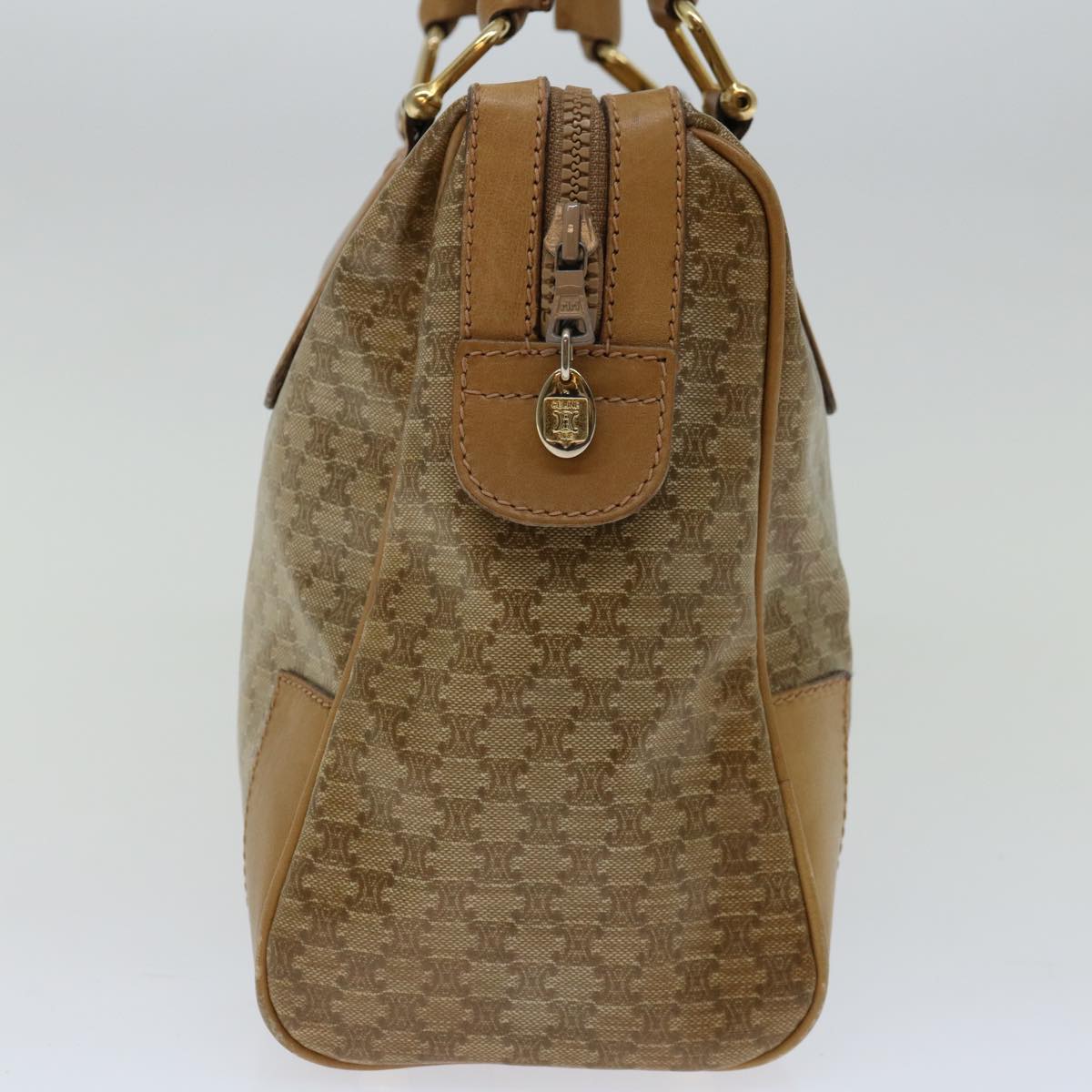 Luxury CELINE Macadam Canvas Hand Bag Beige  66921