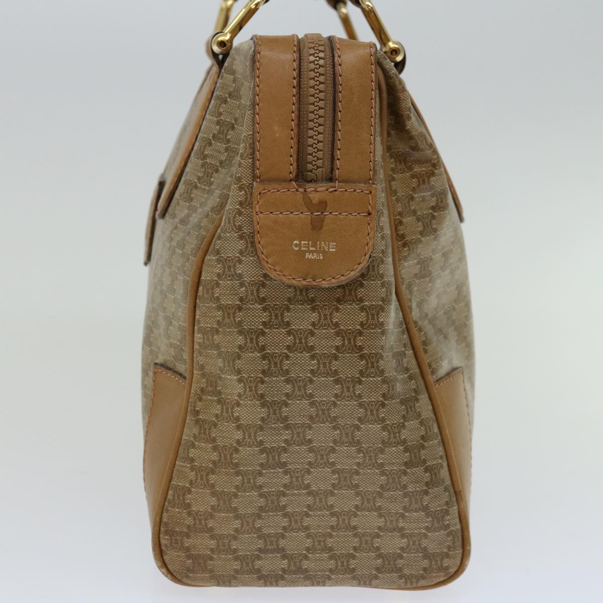 Luxury CELINE Macadam Canvas Hand Bag Beige  66921
