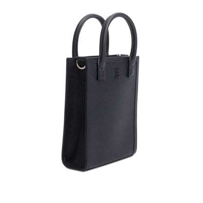 Burberry Black Grainy Leather Vertical Mini Denny Tote