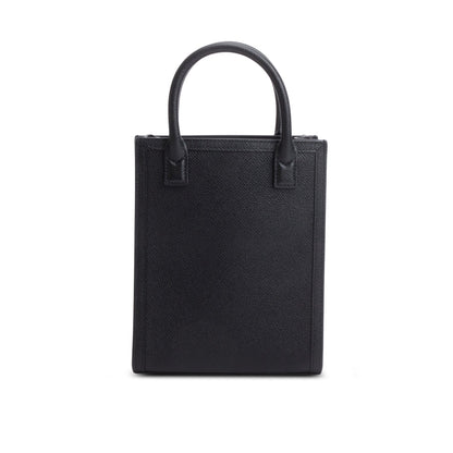 Burberry Black Grainy Leather Vertical Mini Denny Tote