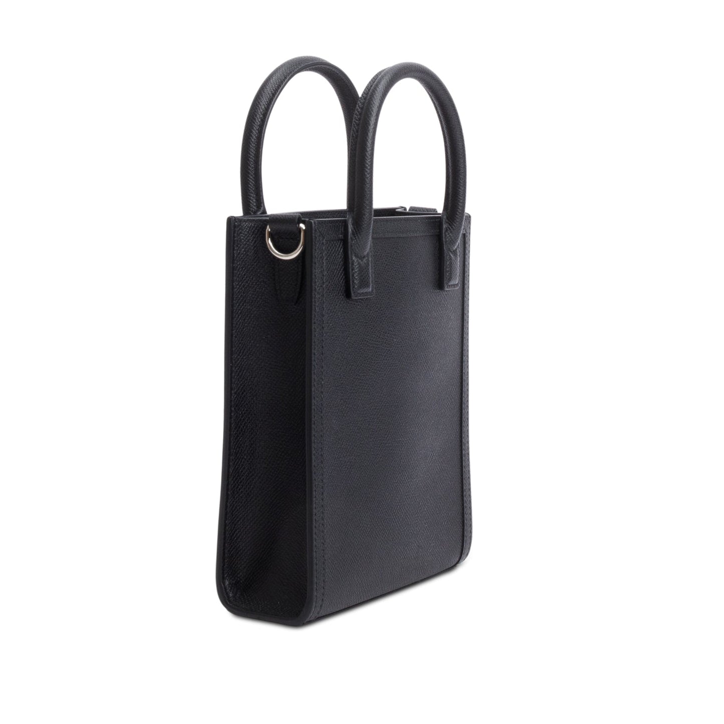 Burberry Black Grainy Leather Vertical Mini Denny Tote