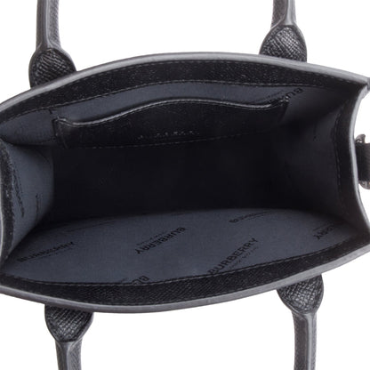Burberry Black Grainy Leather Vertical Mini Denny Tote