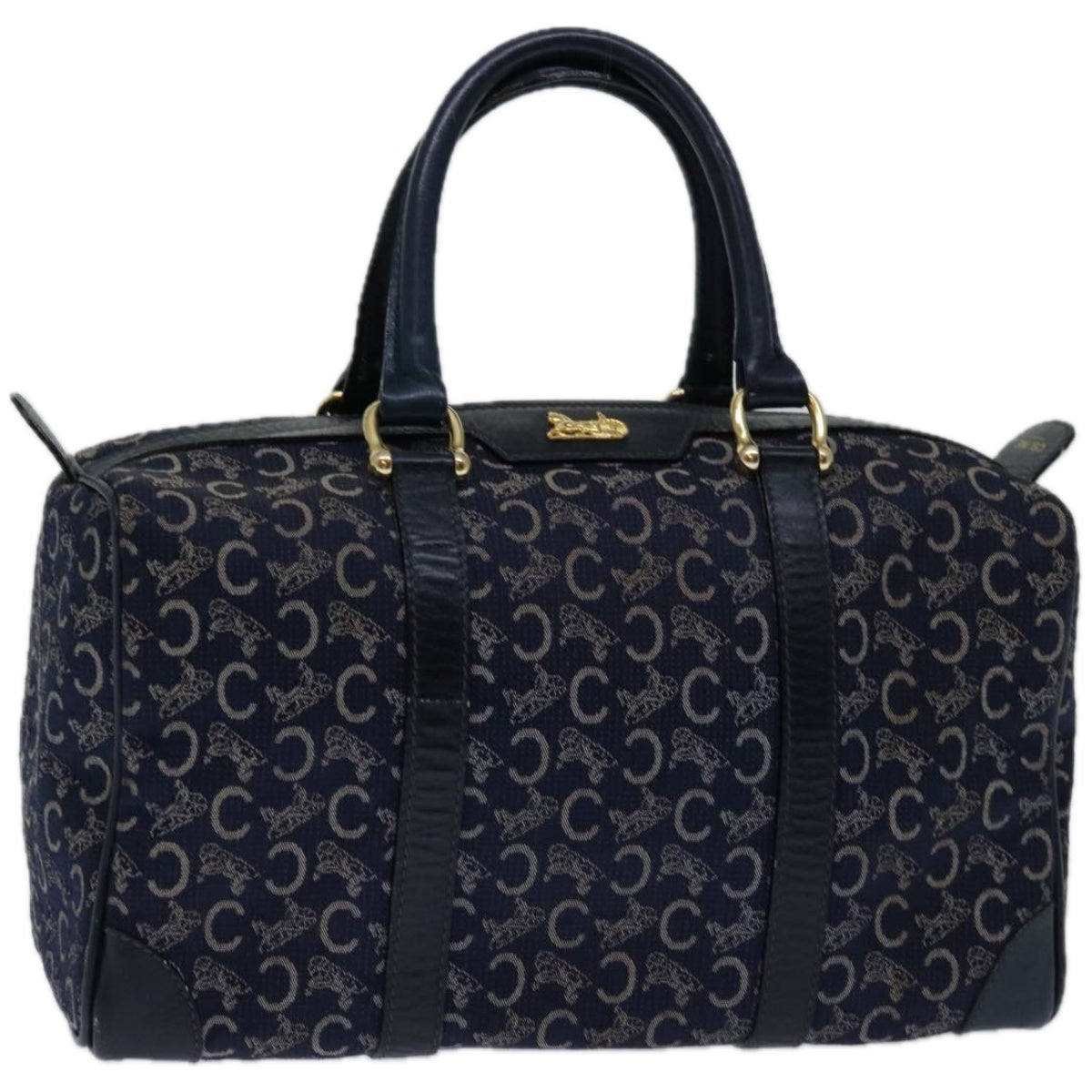 Luxury CELINE C Macadam Canvas Hand Bag Navy  66941