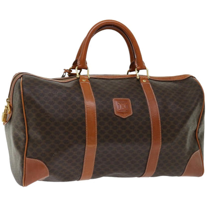 Luxury CELINE Macadam Canvas Boston Bag PVC Brown  66956