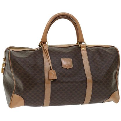 Luxury CELINE Macadam Canvas Boston Bag PVC Brown  66957