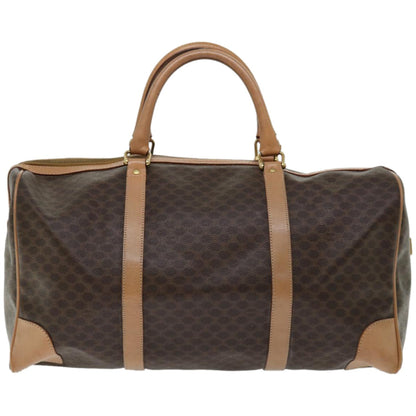 Luxury CELINE Macadam Canvas Boston Bag PVC Brown  66957