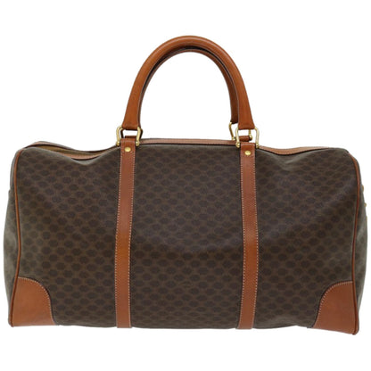 Luxury CELINE Macadam Canvas Boston Bag PVC Brown  66958