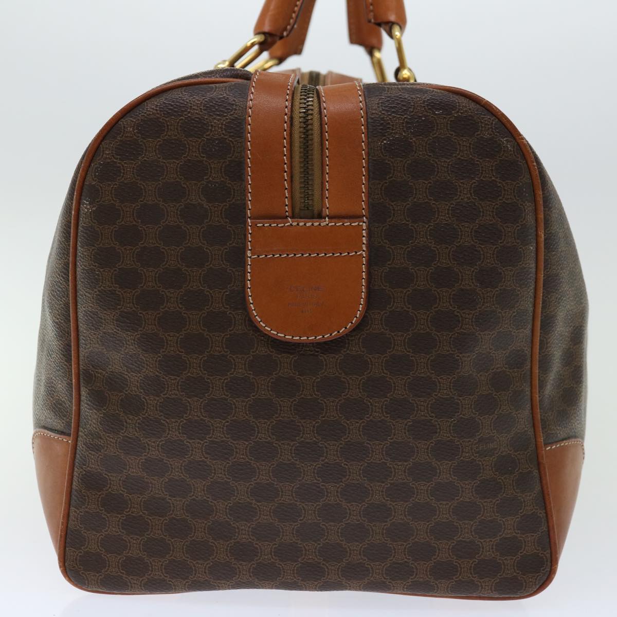 Luxury CELINE Macadam Canvas Boston Bag PVC Brown  66958