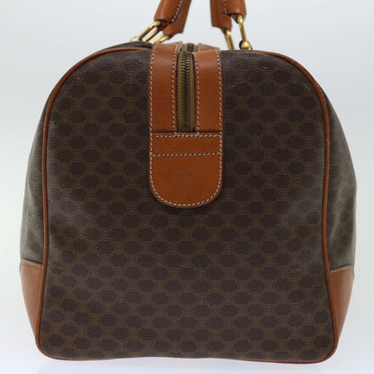 Luxury CELINE Macadam Canvas Boston Bag PVC Brown  66958