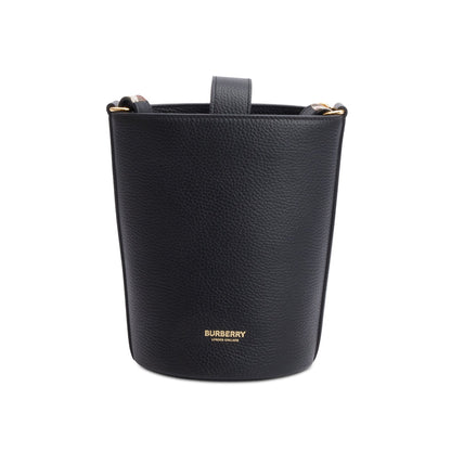 Burberry Black Grainy Leather Small Bucket Bag