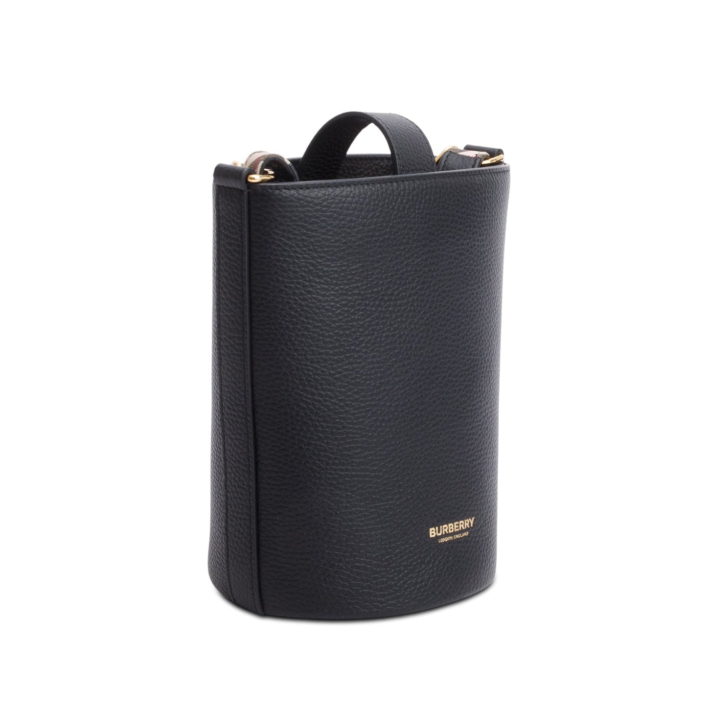Burberry Black Grainy Leather Small Bucket Bag