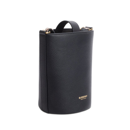 Burberry Black Grainy Leather Small Bucket Bag