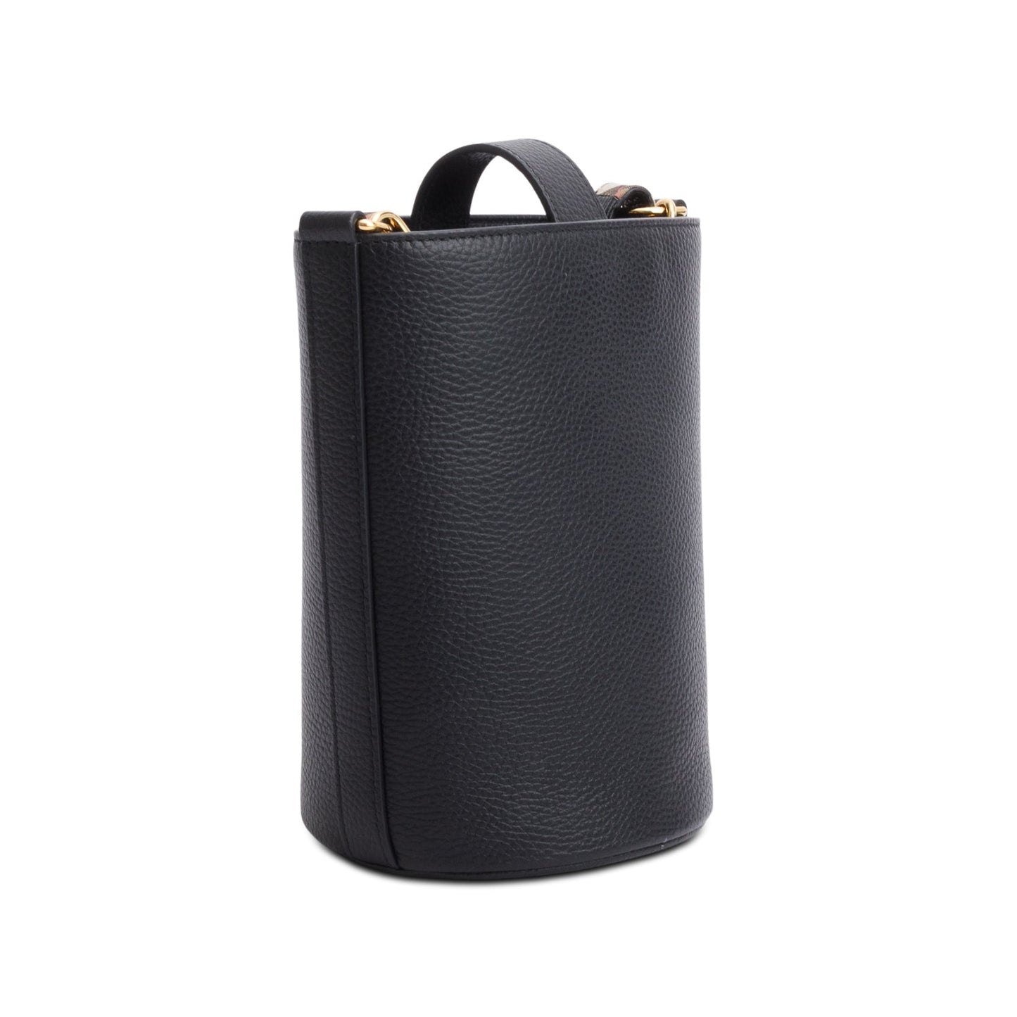 Burberry Black Grainy Leather Small Bucket Bag
