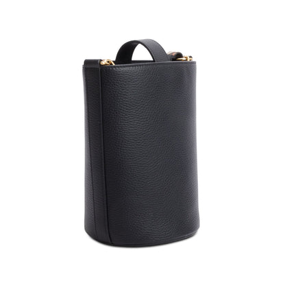 Burberry Black Grainy Leather Small Bucket Bag