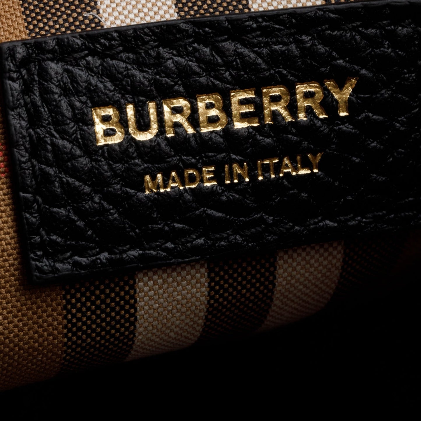 Burberry Black Grainy Leather Small Bucket Bag